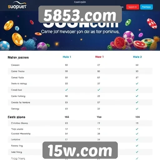 Comparação entre 5853.com e outros sites de jogos