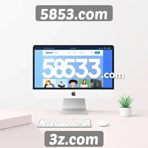 Navegação e design do site 5853.com